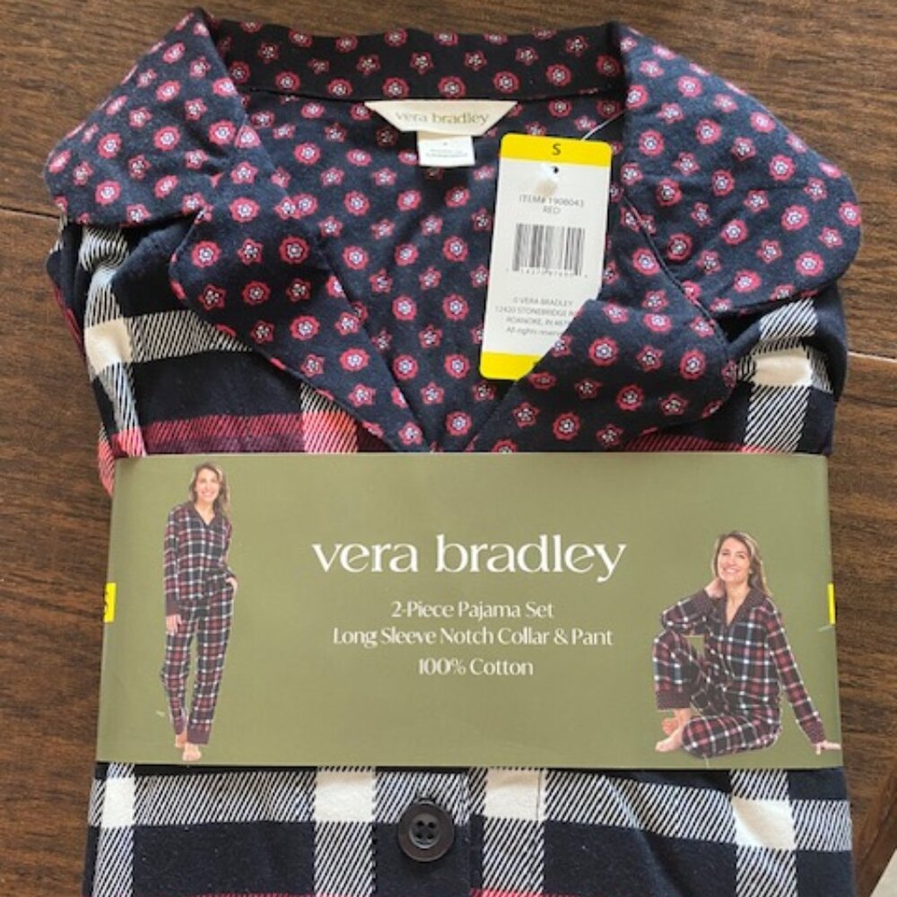 NEW Vera Bradley 2pc Pajama Set Women size Small 100% Cotton - Picture 4 of 6